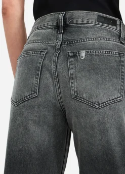 Jeans straight con strass