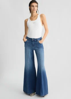 Jeans super flare a vita alta