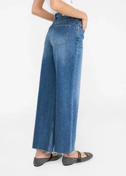 Jeans wide leg a vita bassa
