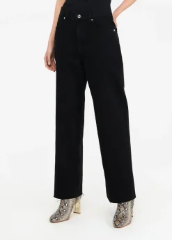 Jeans wide leg a vita bassa