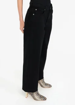 Jeans wide leg a vita bassa