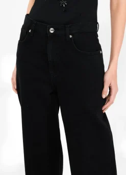 Jeans wide leg a vita bassa