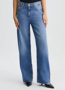 Jeans wide leg in cotone