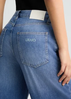 Jeans wide leg in cotone