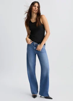 Jeans wide leg in cotone