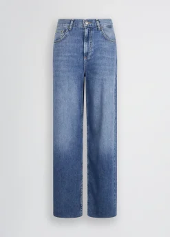 Jeans wide leg in cotone