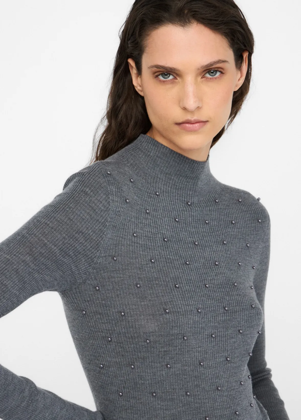 Maglia 100% lana con applicazioni