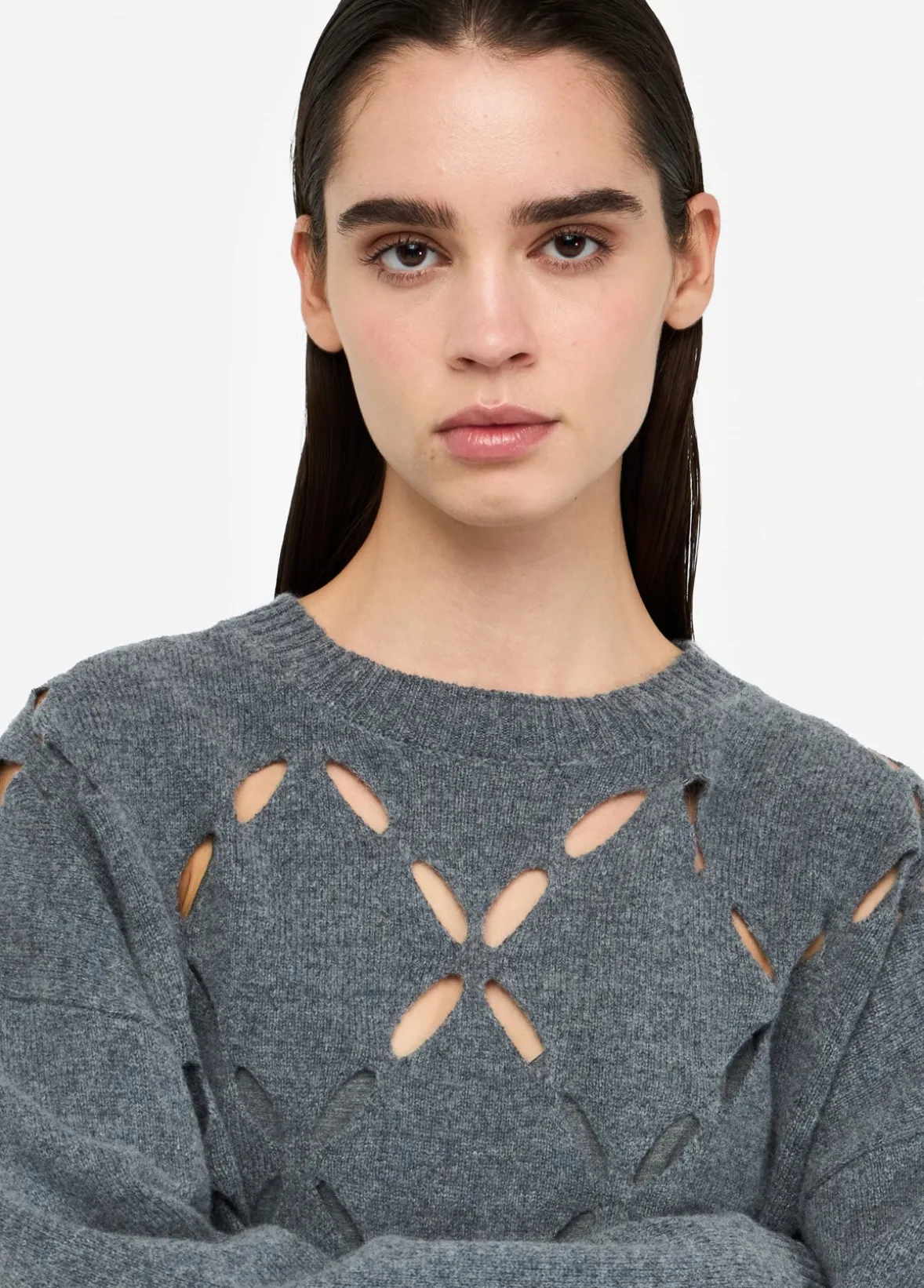 Maglia 100% lana con cut-out