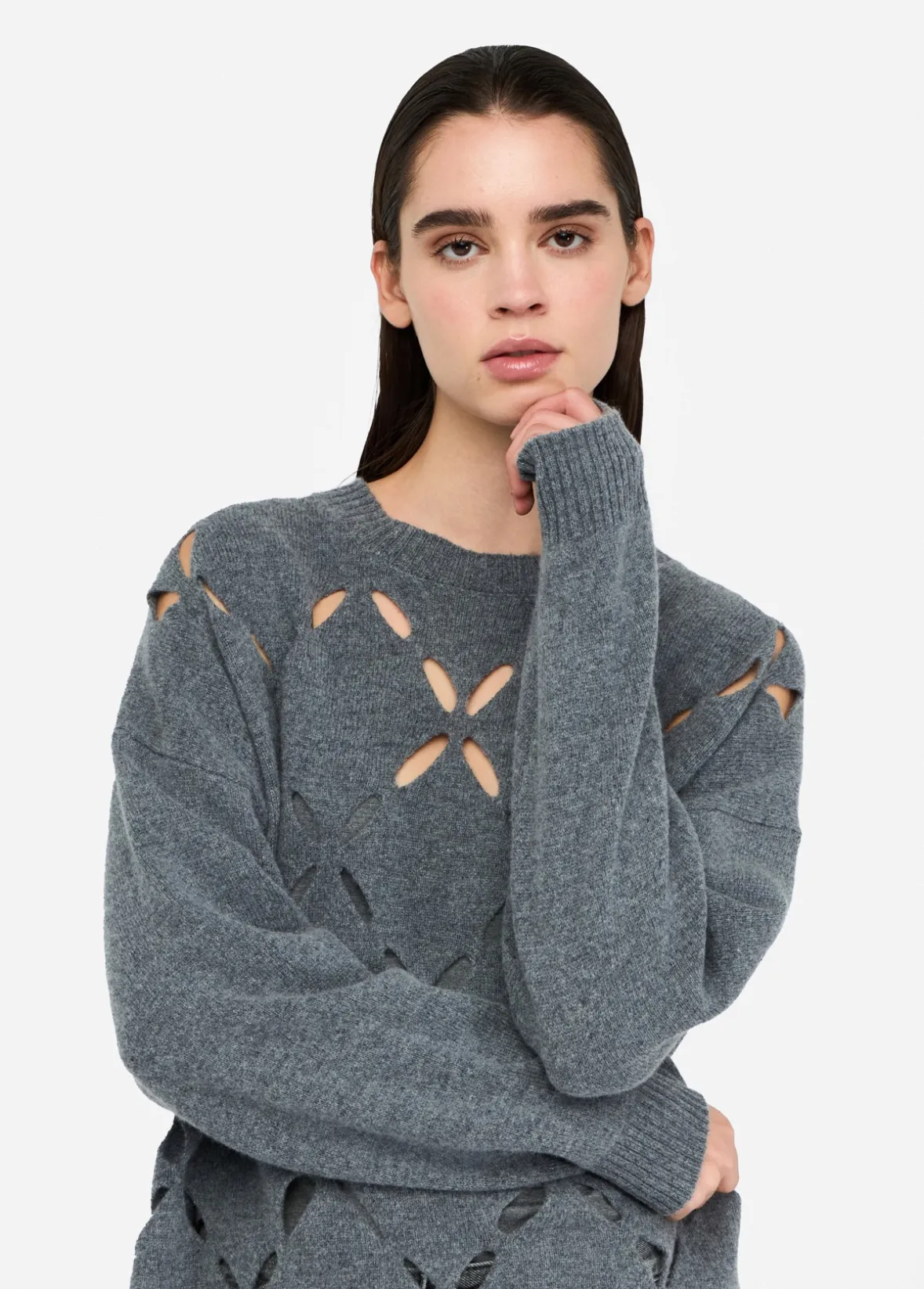 Maglia 100% lana con cut-out