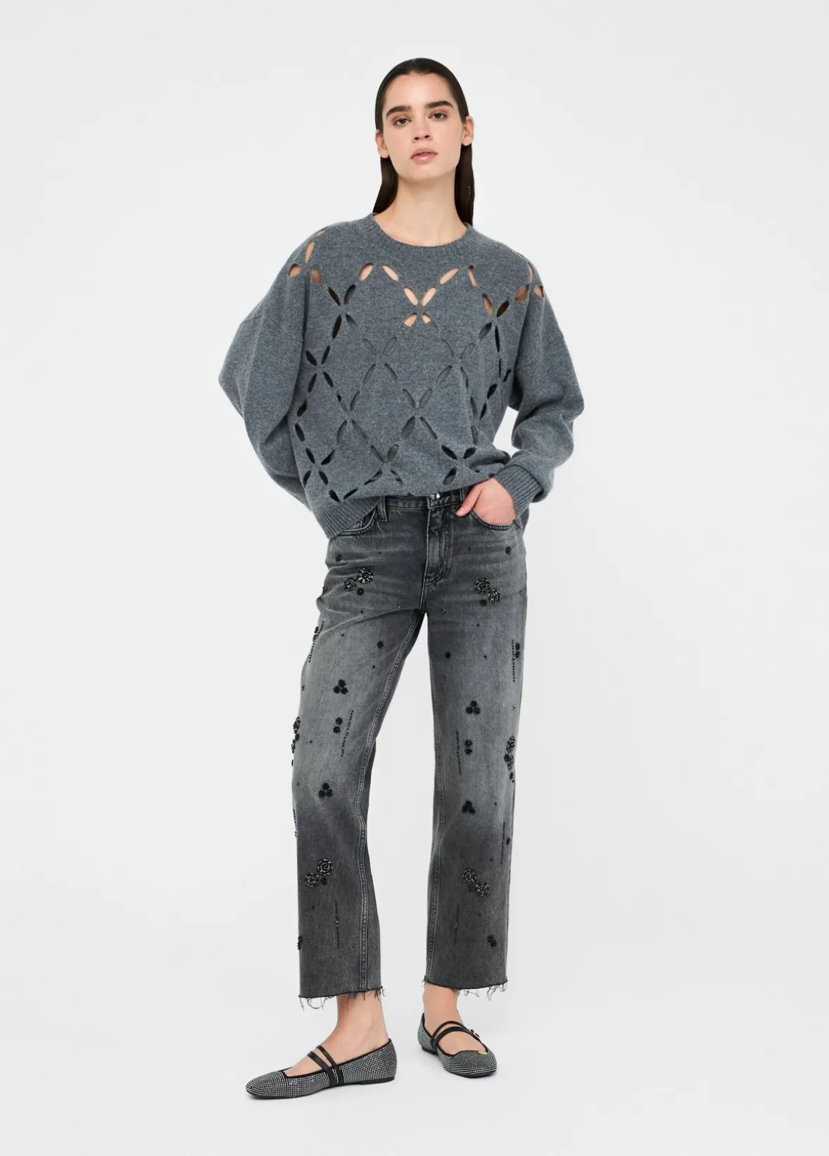 Maglia 100% lana con cut-out