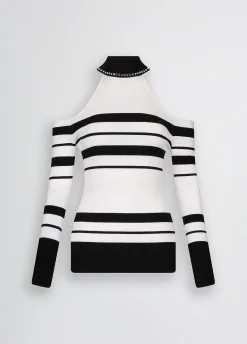 Maglia a righe con borchie