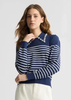 Maglia a righe con colletto