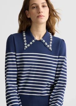 Maglia a righe con colletto