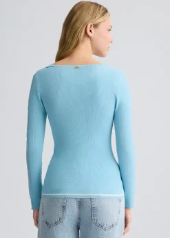 Maglia con inserti in tulle