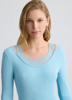 Maglia con inserti in tulle