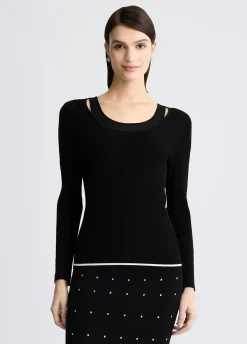 Maglia con inserti in tulle