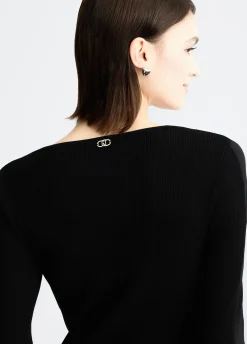 Maglia con inserti in tulle