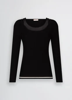 Maglia con inserti in tulle