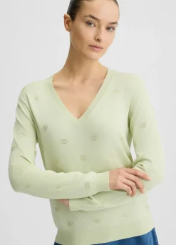 Maglia con logo e strass