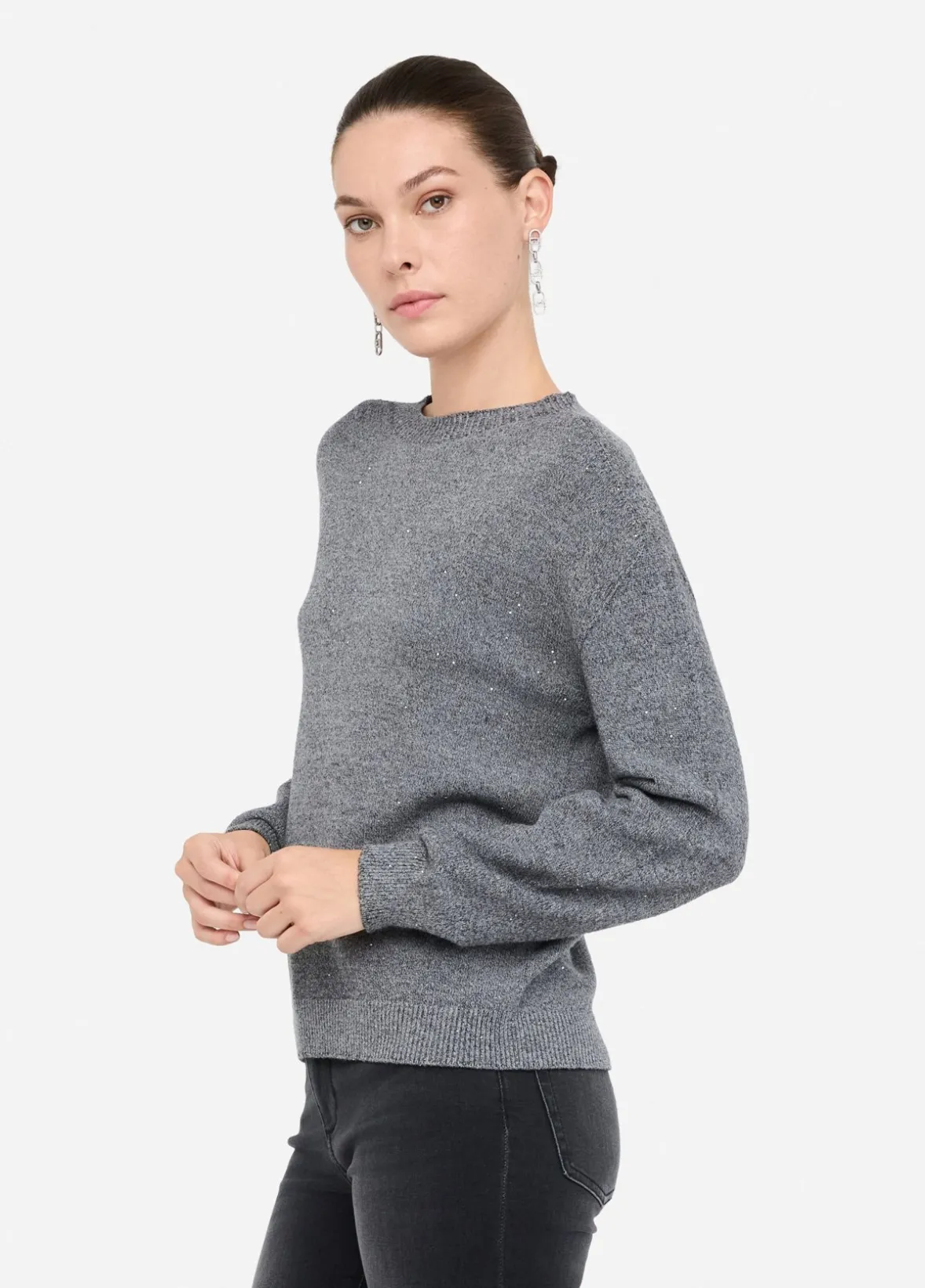 Maglia con micro paillettes