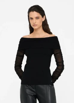 Maglia con scollo bardot