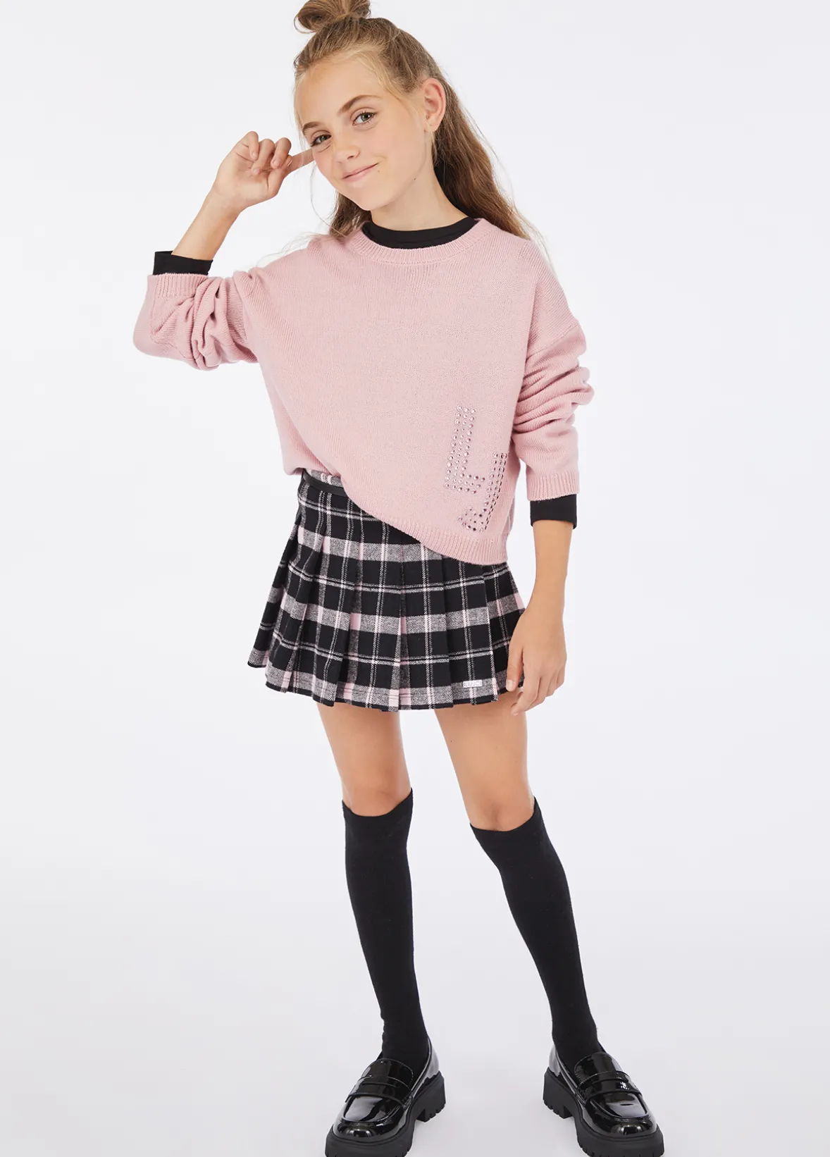 Maglia in lana con logo e strass