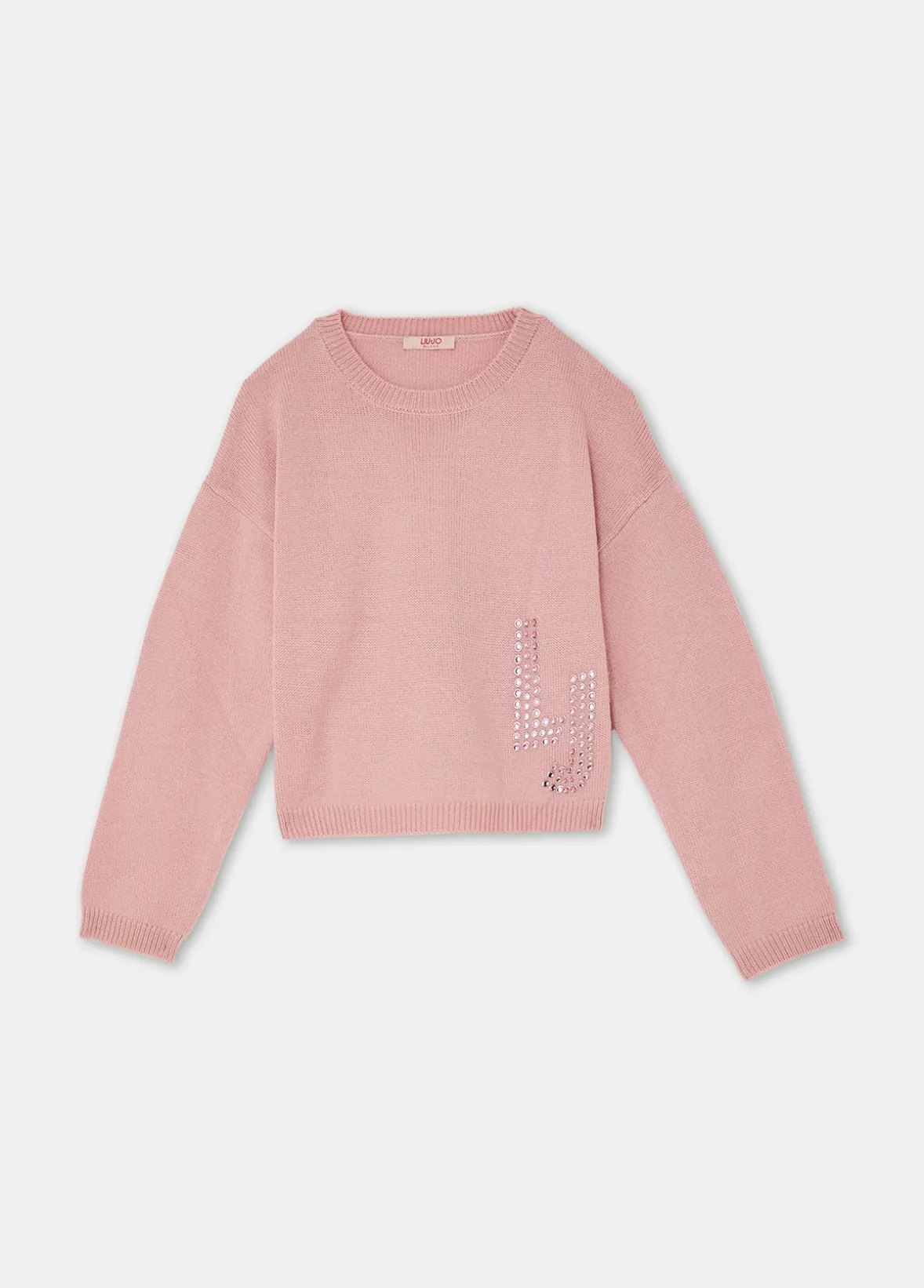 Maglia in lana con logo e strass