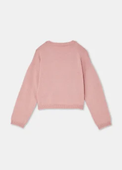 Maglia in lana con logo e strass