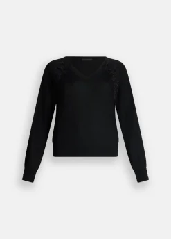 Maglia in lana con pizzo