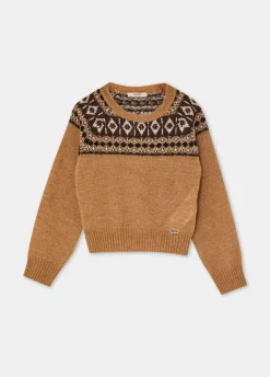 Maglia jacquard in misto alpaca