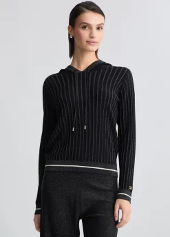 Maglia lurex® con cappuccio