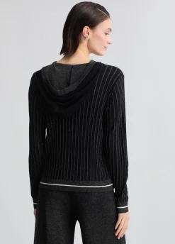 Maglia lurex® con cappuccio