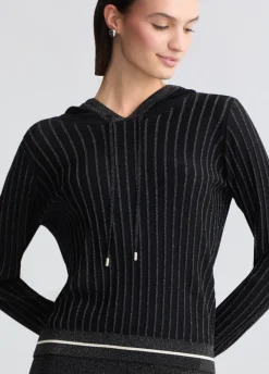Maglia lurex® con cappuccio