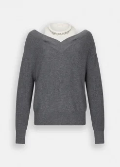 Maglione con ricami gioiello