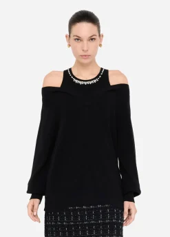 Maglione con ricami gioiello