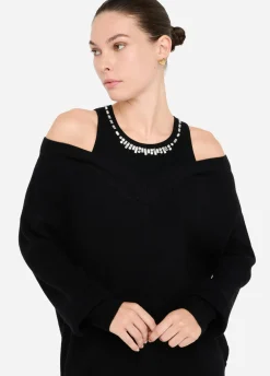 Maglione con ricami gioiello