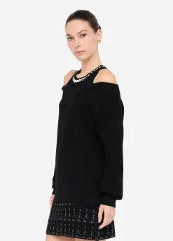 Maglione con ricami gioiello