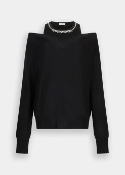 Maglione con ricami gioiello