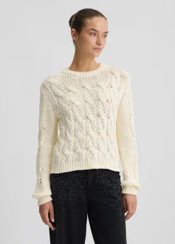 Maglione in cotone a trecce
