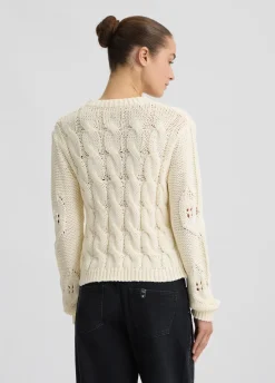 Maglione in cotone a trecce