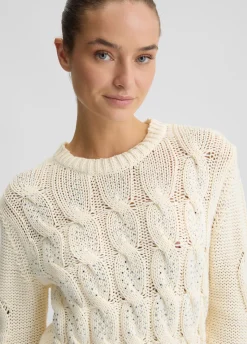 Maglione in cotone a trecce