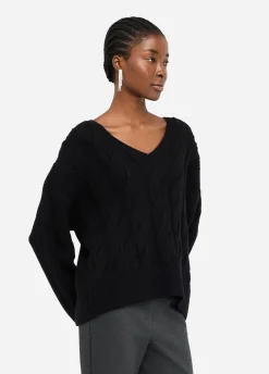 Maglione in lana a trecce