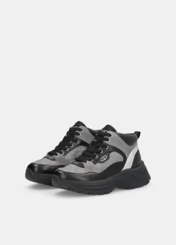 Mid sneakers in glitter mesh