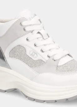 Mid sneakers in glitter mesh