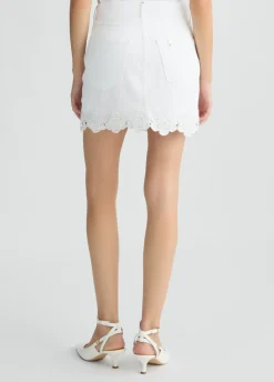 Minigonna con ricami crochet