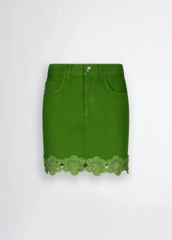 Minigonna con ricami crochet