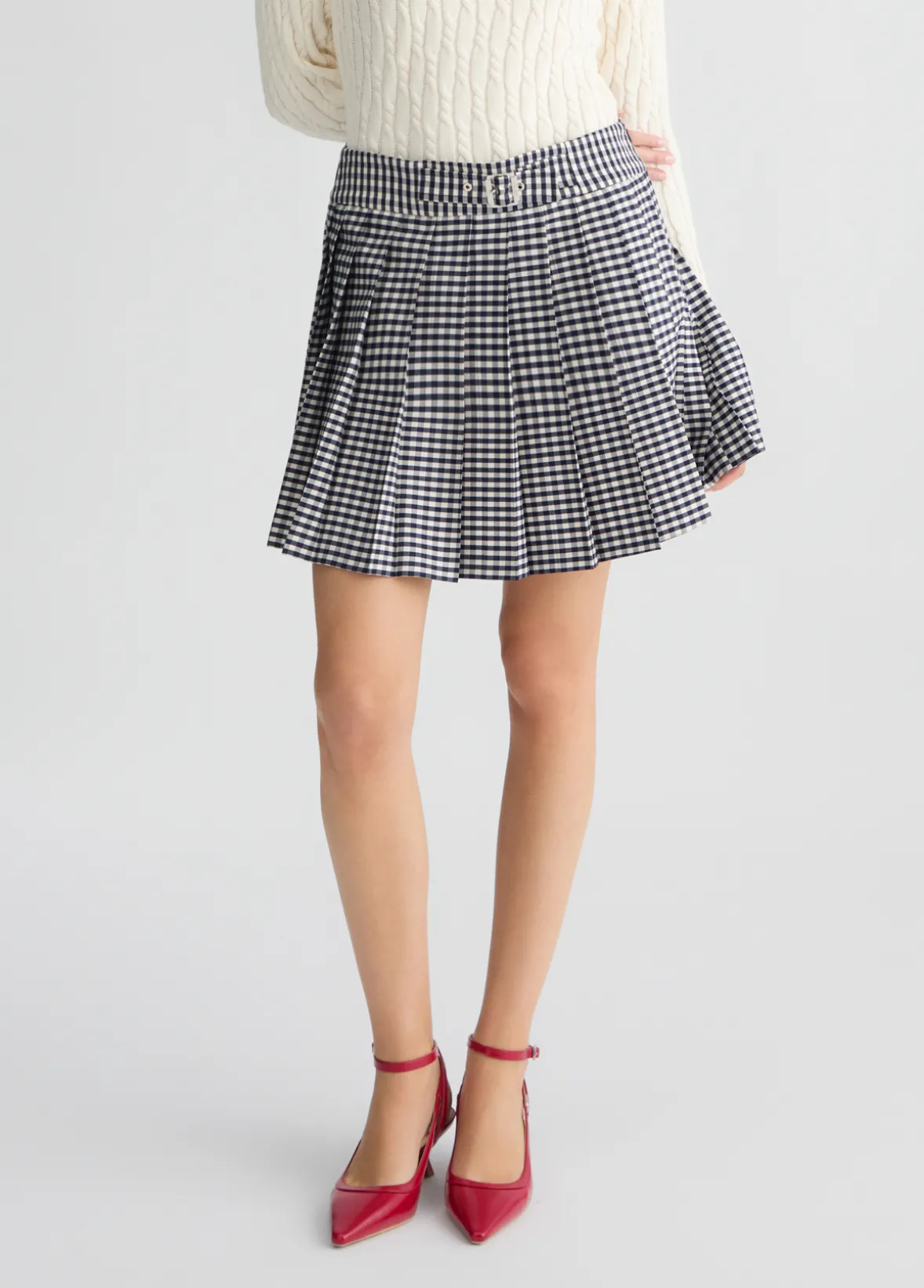 Minigonna plissé check