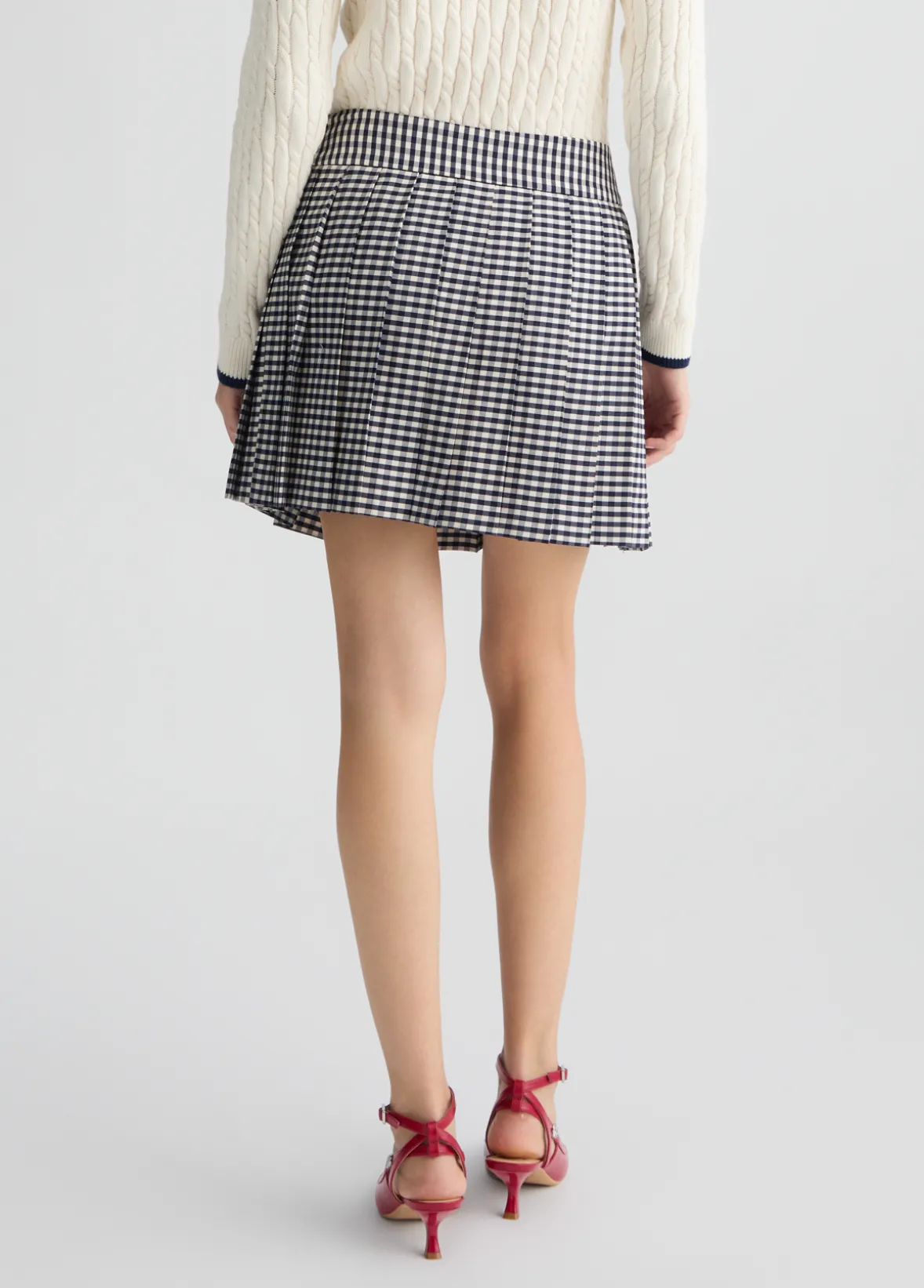 Minigonna plissé check