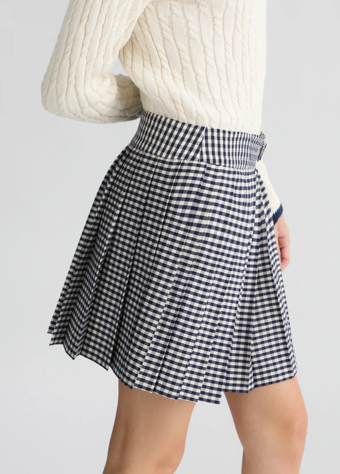 Minigonna plissé check