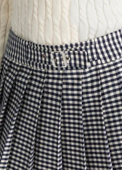 Minigonna plissé check